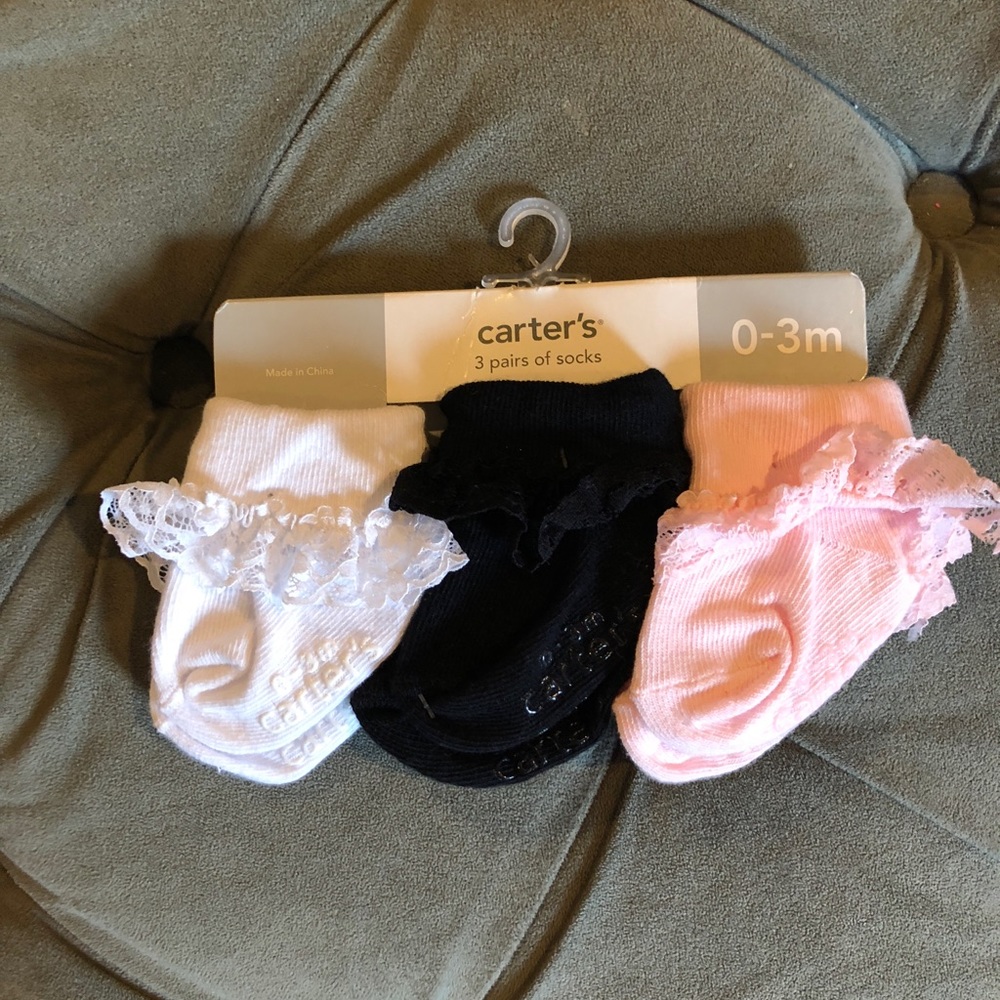 Carters Lace Trim Socks New